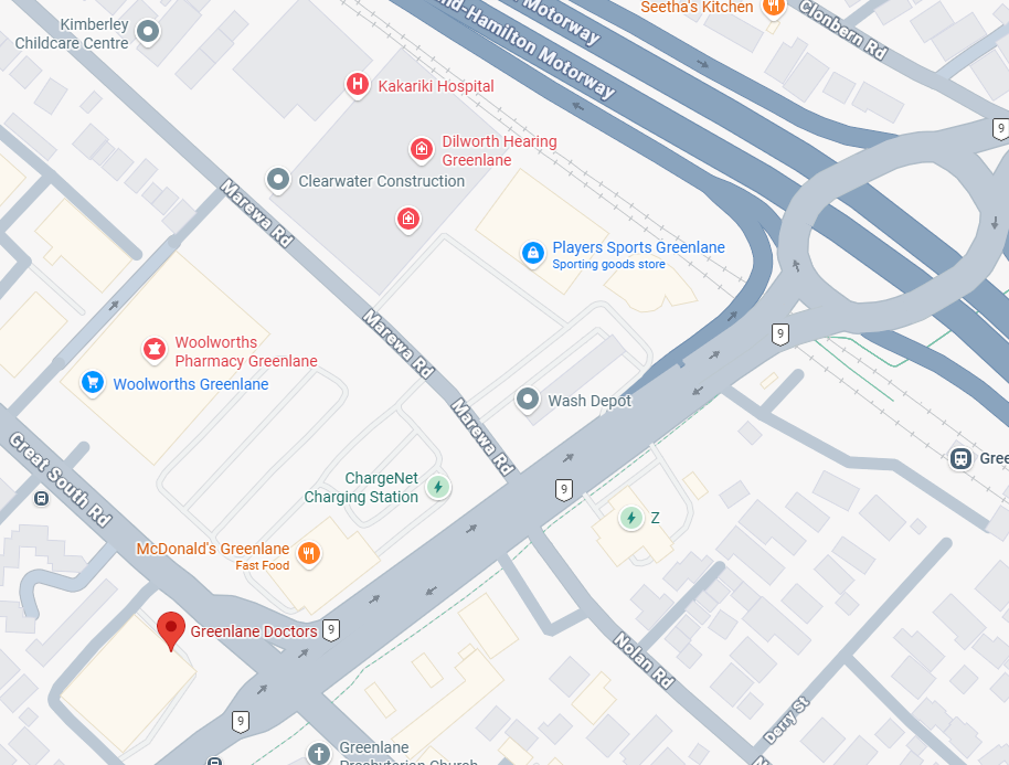 Map showing Greenlane Doctors location
